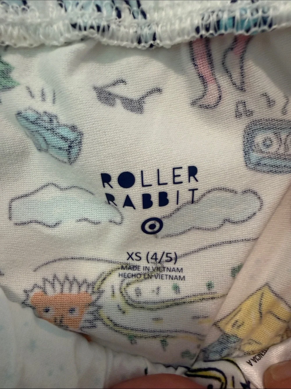 Roller Rabbit x Target White Pajama Pants with Multicolor Adventure Print